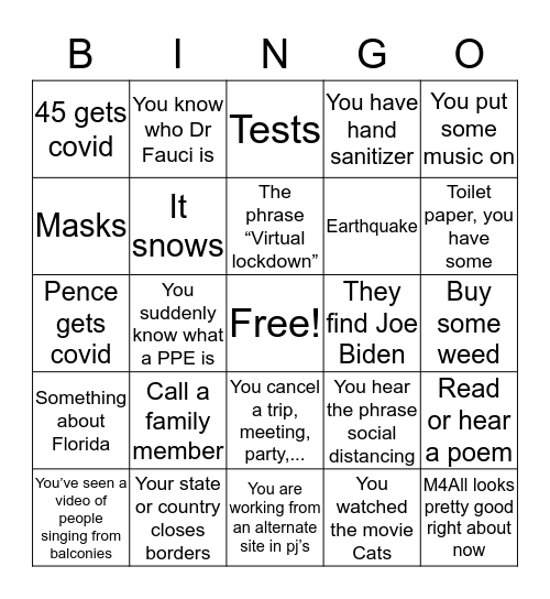 Apocalypse Bingo Card