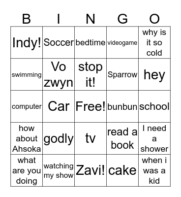 40taine bingo Card