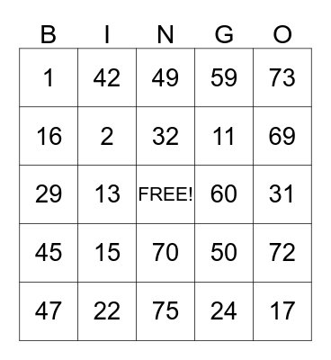 Carline23 Lucky Cards Bingo Card