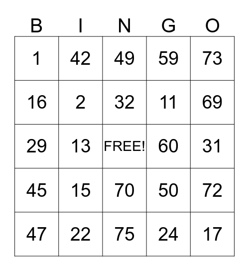 Carline23 Lucky Cards Bingo Card