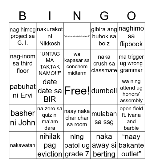 Bingo 9 - STE Edition Bingo Card