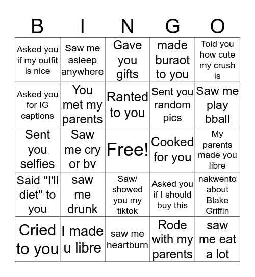 Bowie Pascual's Bingo Card