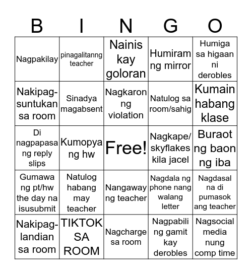 Bingo-anne Bingo Card