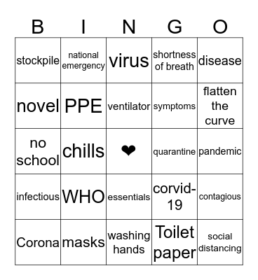 ZOOM  Bingo Card