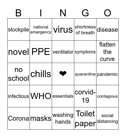 ZOOM  Bingo Card