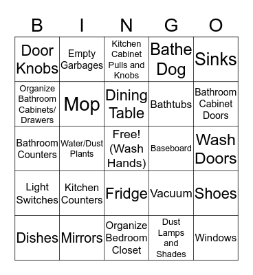 QUARANTINE CLEAN Bingo Card
