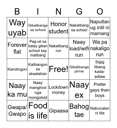 Kalibanga Fam Bingo Card