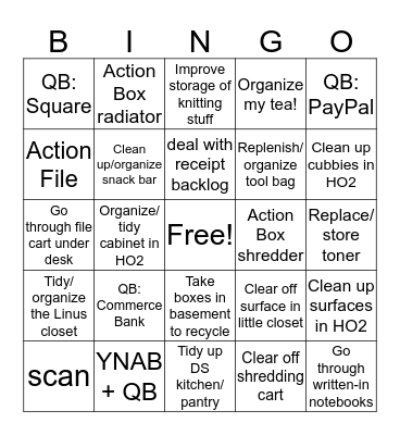 admin catch-up bingo Card