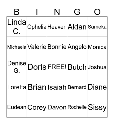 Reid Family Reunion 2014 Bingo Card