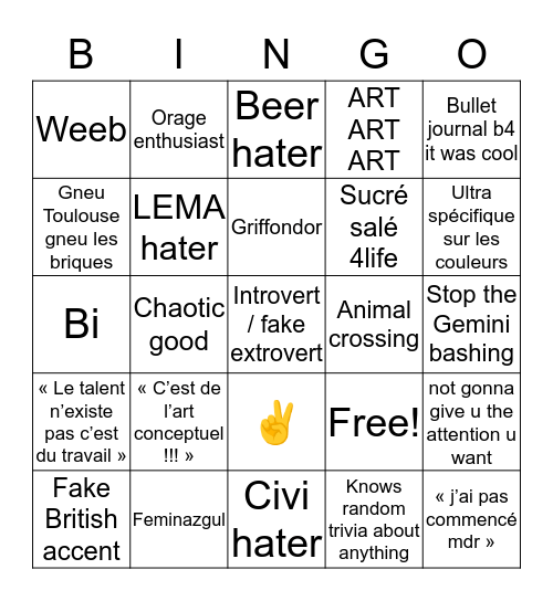 Agathe culture Bingo Card