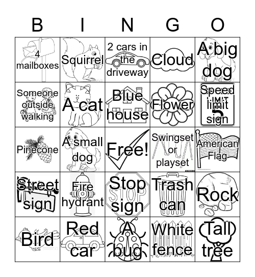 Neighborhood Bingo Card