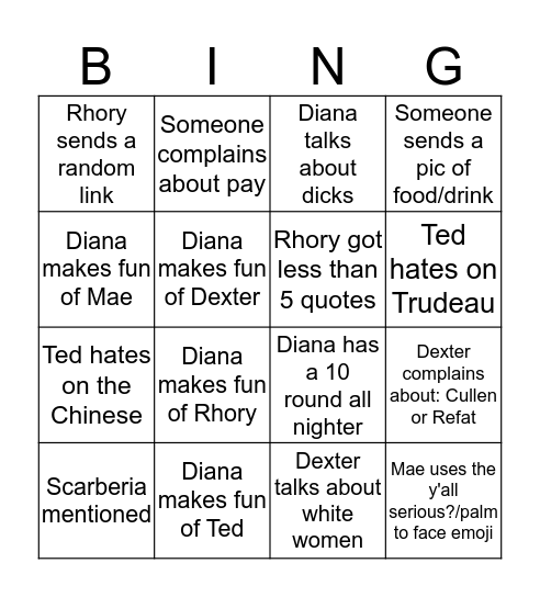Social Distancing Bingo Card
