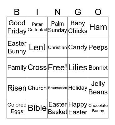 AAJ EASTER HOLIDAY BINGO Card