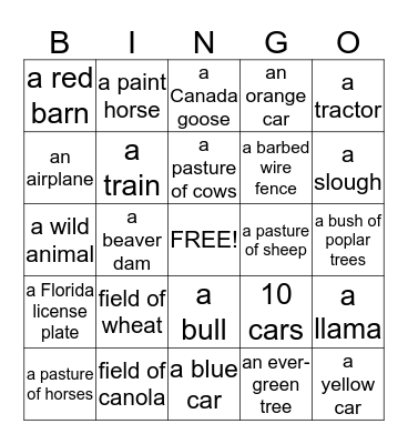 Trip to Pegasus Bingo Card
