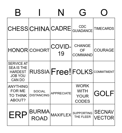 MILDET QUARTERS KUNG FLU EDITION Bingo Card