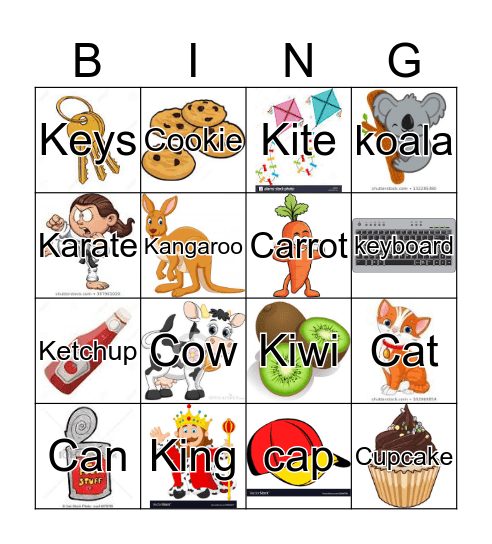 C sound Bingo Card