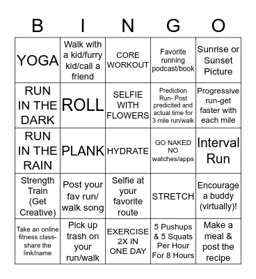 Fleet Feet Houston RunGo Bingo Card