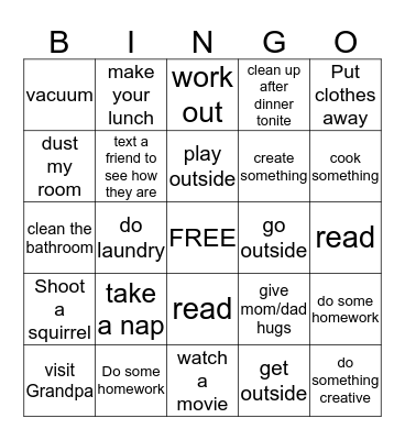 COVID 19 BINGO Card