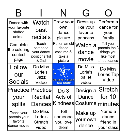 CSDA Bingo Card