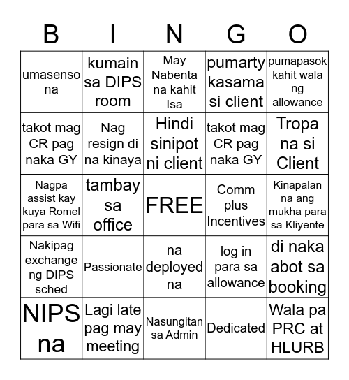 ＡＬＩＳＩ ＮＡＴＩＯＮ Bingo Card