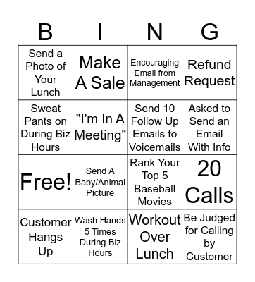 Royals Sales Bingo Card