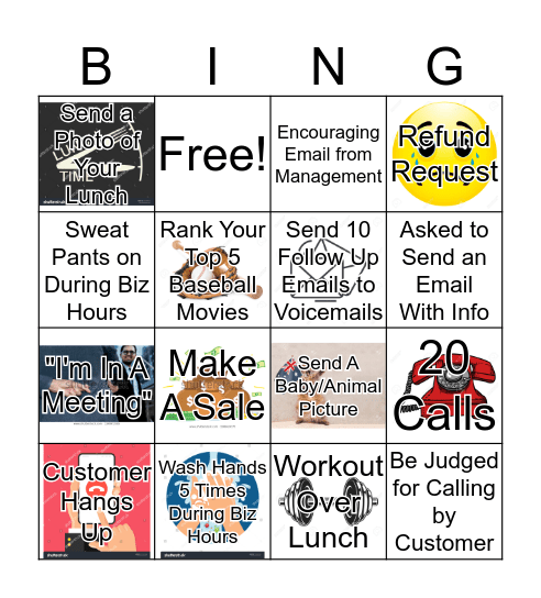 Royals Sales Bingo Card
