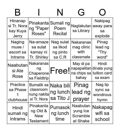WONDROUS EDITION Bingo Card
