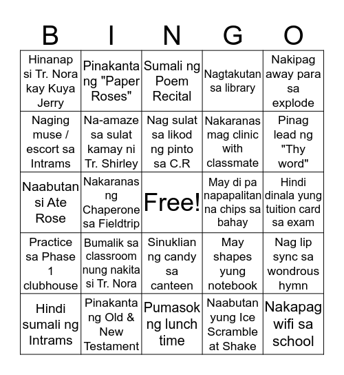 WONDROUS EDITION Bingo Card