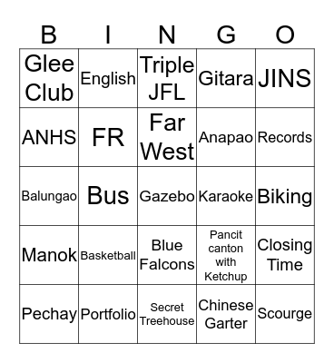 Quiz Bingo: FR Memories Bingo Card