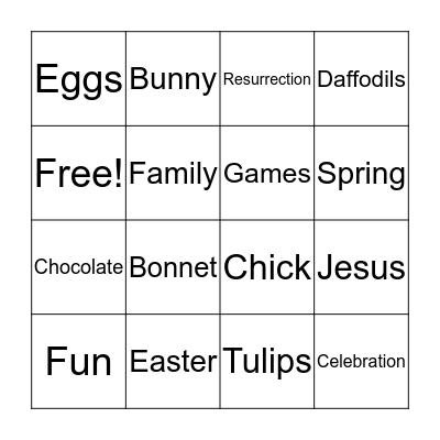 Easter bingo  Bingo Card