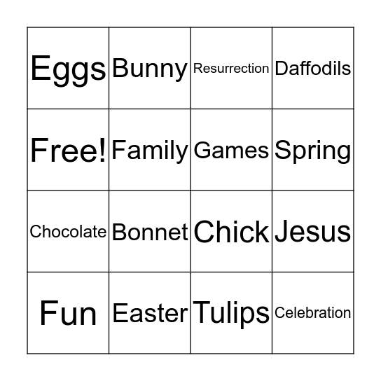 Easter bingo  Bingo Card