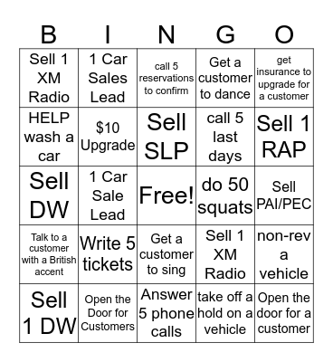 Enterprise Bingo Card