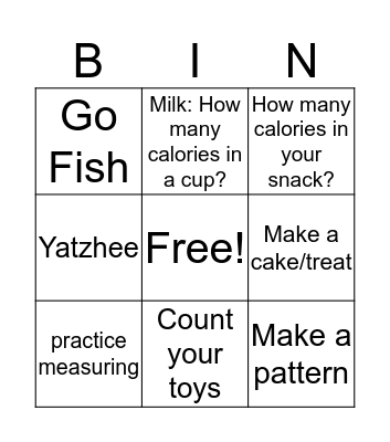 Math Fun Bingo Card
