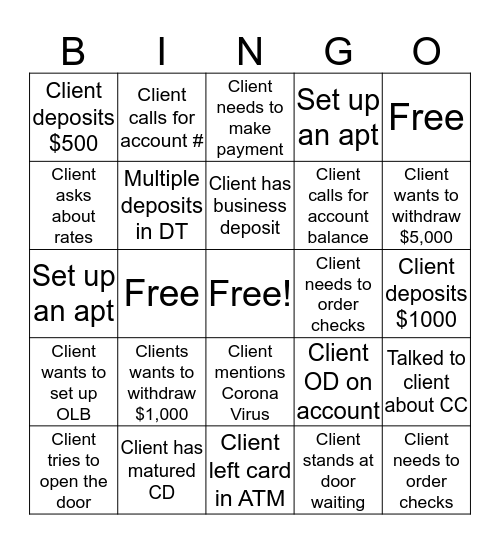 FINANCIAL WELLNESS Bingo Card