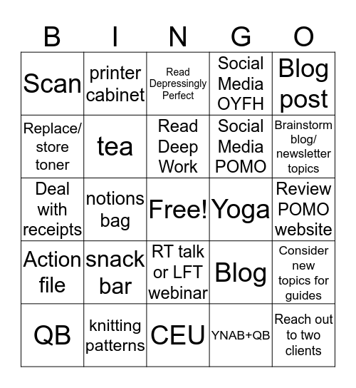 Daily Bingo Card