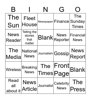 The News Bingo Card