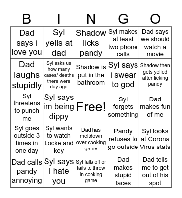 Corona Bingo Day 6 ツ Bingo Card