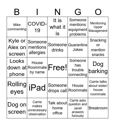 Records Meetings Bingo Card