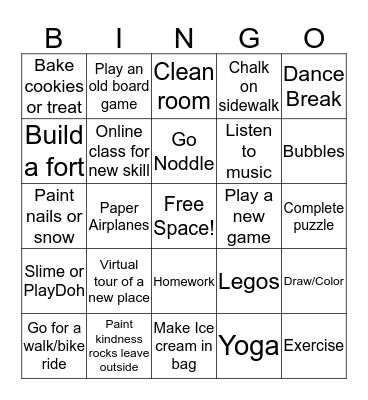 At Home BINGO Card
