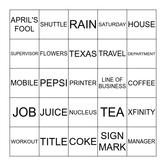 Bingo Card