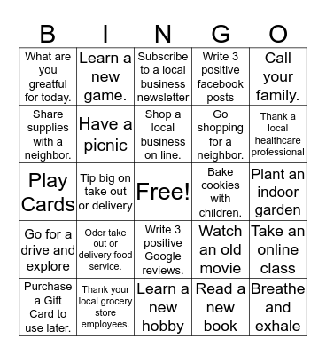 COMMUNITY  Bingo Card
