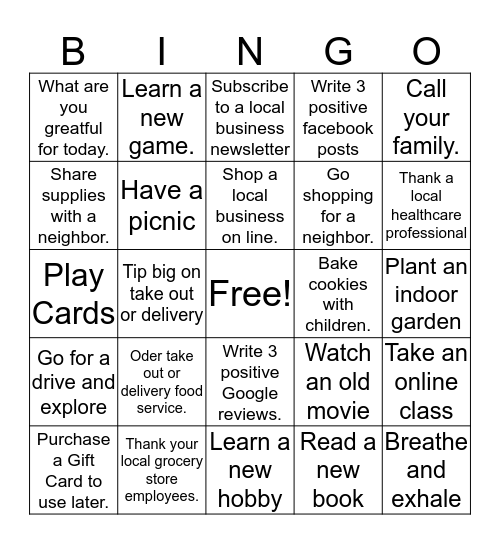 COMMUNITY  Bingo Card