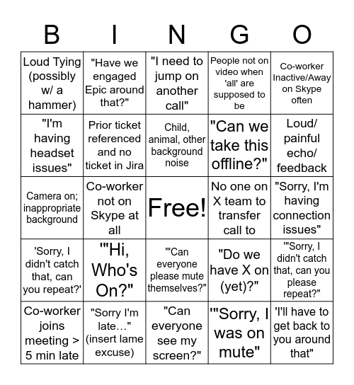 PPOC Remote Bingo Card