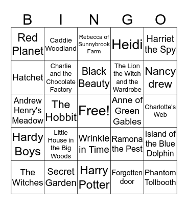 Staff Childhood Favorites Bingo Card