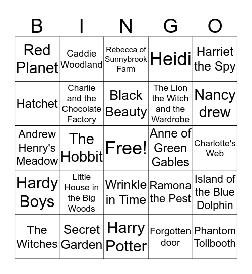 Staff Childhood Favorites Bingo Card