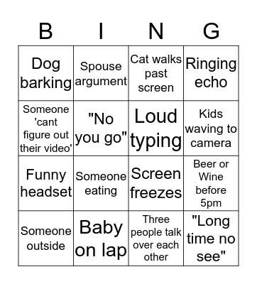 Video Conference Bingo Card