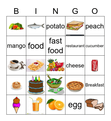 FOOD Bingo Card