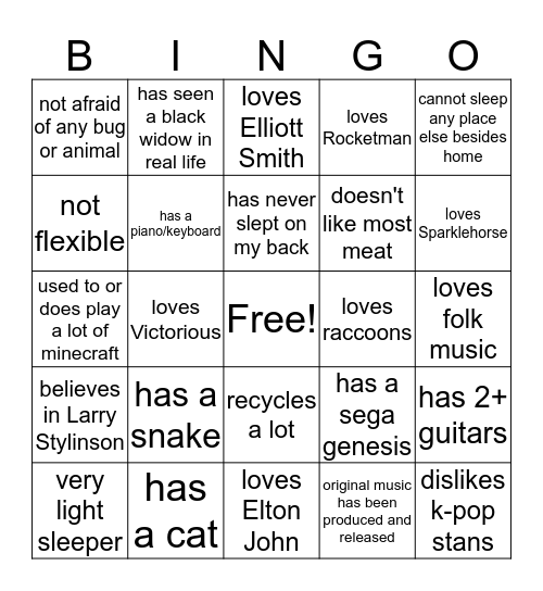 are you me? part VIII Bingo Card