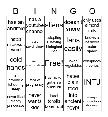 are you me? part X Bingo Card