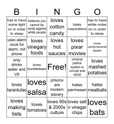 are you me? part XII Bingo Card